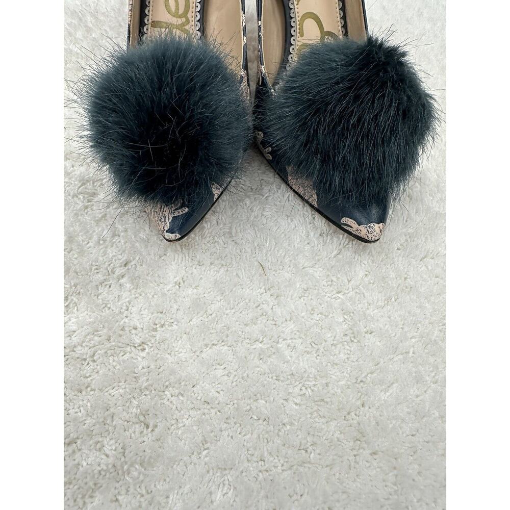 Sam Edelman Ladies' Shoes, Pumps, Sheep and Pompoms Design. Teal. Size 8 US. - Picture 5 of 10